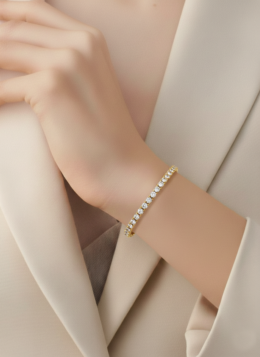 Gold Luster Zircon Studded Bracelet