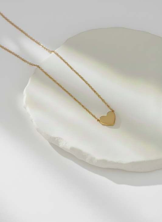 Gold Heart Pendant Necklace