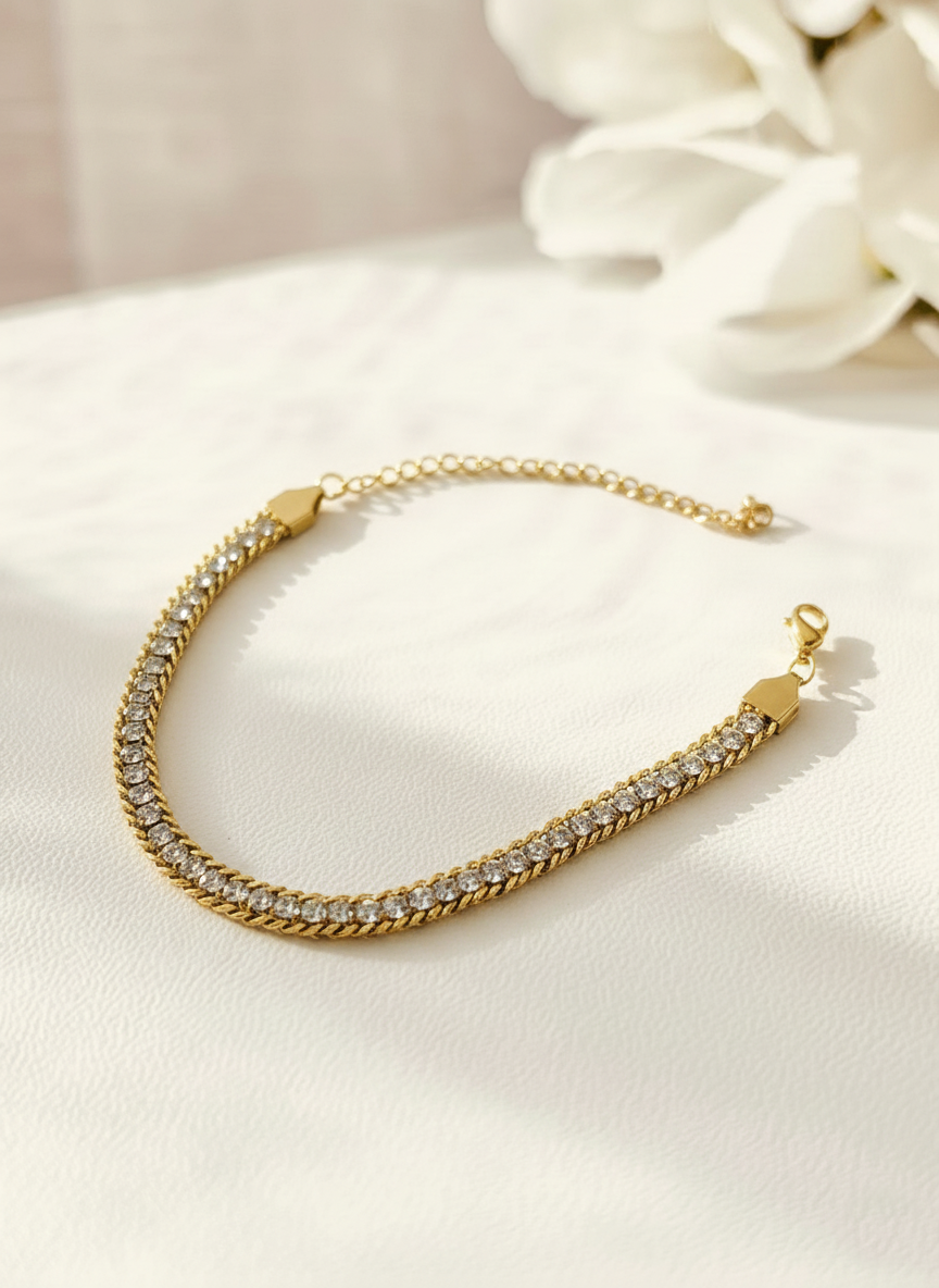 Gold Luster Zircon Studded Bracelet